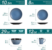 Luxe Serviesset – 32 Delig – 8 Persoons – Keramiek - Bordenset – Dinner Platen – Dessertborden – Kommen – Mokken – Schaaltjes – Blauw