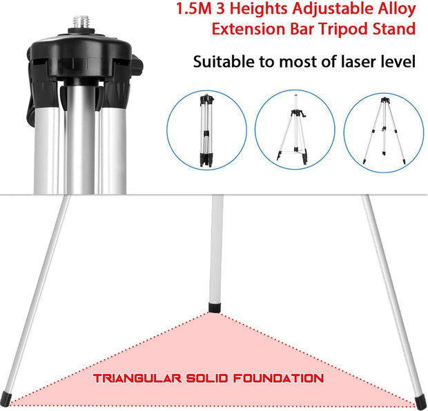 Laserlijn - Kruislijnlaser - 16 Lijnen - 4D - 2x Accu - Afstandsmeter - Groen - Met Accessoires - 360° - 520Nm
