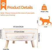 Dierenmand Deluxe - Verhoogd op Poten - Zacht Pluche - Waterafstotend Kussen - Wasbaar - Comfortabel en Stevig - Tot 20kg - Kattenbed - Kattenmand - Hondenbed - Hondenmand - Hondenkussen