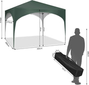 Waterdichte Partytent - 3x3m - Verstelbaar en Stevig voor Tuin - Camping en Evenementen