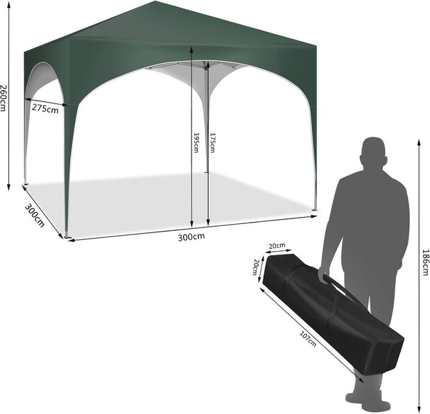 Waterdichte Partytent - 3x3m - Verstelbaar en Stevig voor Tuin - Camping en Evenementen