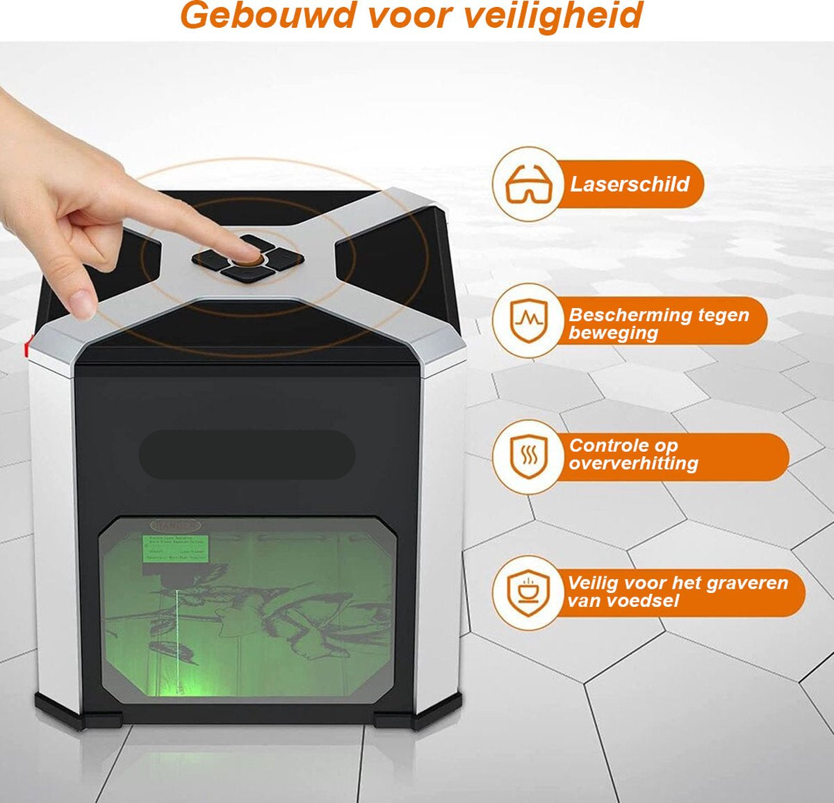 Laser Graveermachine - Laser Cutter Bluetooth Bestuurbaar - Graveermachine Makkelijk te Installeren - Zwart