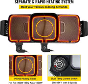 Electric BBQ - Pan Grill and Hot Pot - Powerful 2400W - Portable and Smoke-free - Removable Non-stick Coating - BBQ - Gourmet - Grill - Cookware - Cooking - Grilling