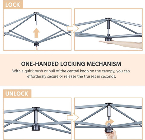 Pop-up tuinpaviljoen - 3x3m - met UV-bescherming en verstelbare hoogte - Waterdicht - Gemakkelijk te verplaatsen - Beige