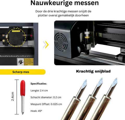 Snijplotter - Plotter Machine - Snijmachine - 14 Inch - 800 mm per Seconde - 16 MB Geheugen - Herhalingsnauwkeurigheid: 0,0004 - Vinyl Snijmachine - Blauw