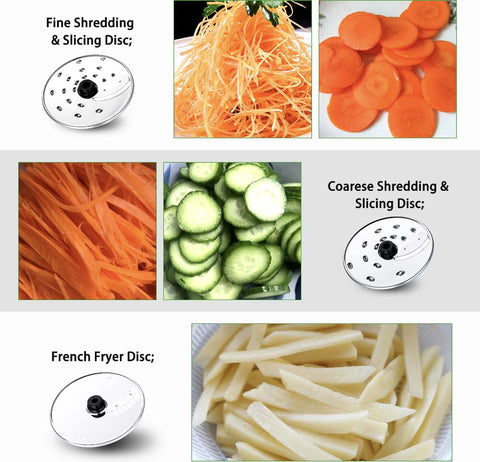 Food processor - All in 1 food processor - Multifunctional food processor - Meat grinder - Whisk - Kneader - Shredder - Orange juicer - Chopper - Blender - 1100W - Blue