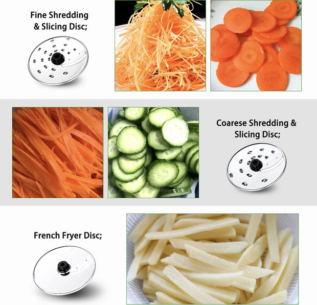 Keukenmachine - Alles in 1 keukenmachine - Multifunctionele keukenmachine - Vleesmolen - Garde - Kneder - Shredder - Sinaasappelpers - Hakselaar - Blender - 1100W - Blauw