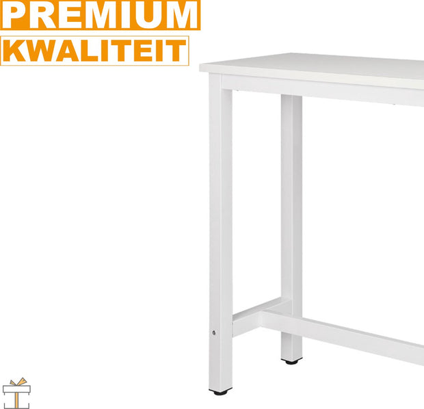 Bartafel deluxe - Bartafel voor Binnen - Rechthoekig - Metaal - Wit - 140x40x100cm