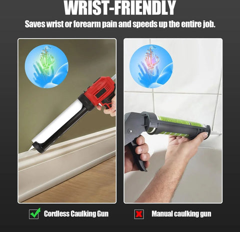 Elektrisch Lijmpistool - Kitpistool - Elektrische Kitspuit - Lijmpistool Draadloos - 2x Accu - 4 Versnellingen