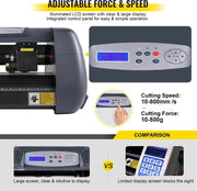 Vinyl Cutter - Cutting Plotter - Cutting Machine - Plotter Machine - 800mm per second - 14 Inch - Black