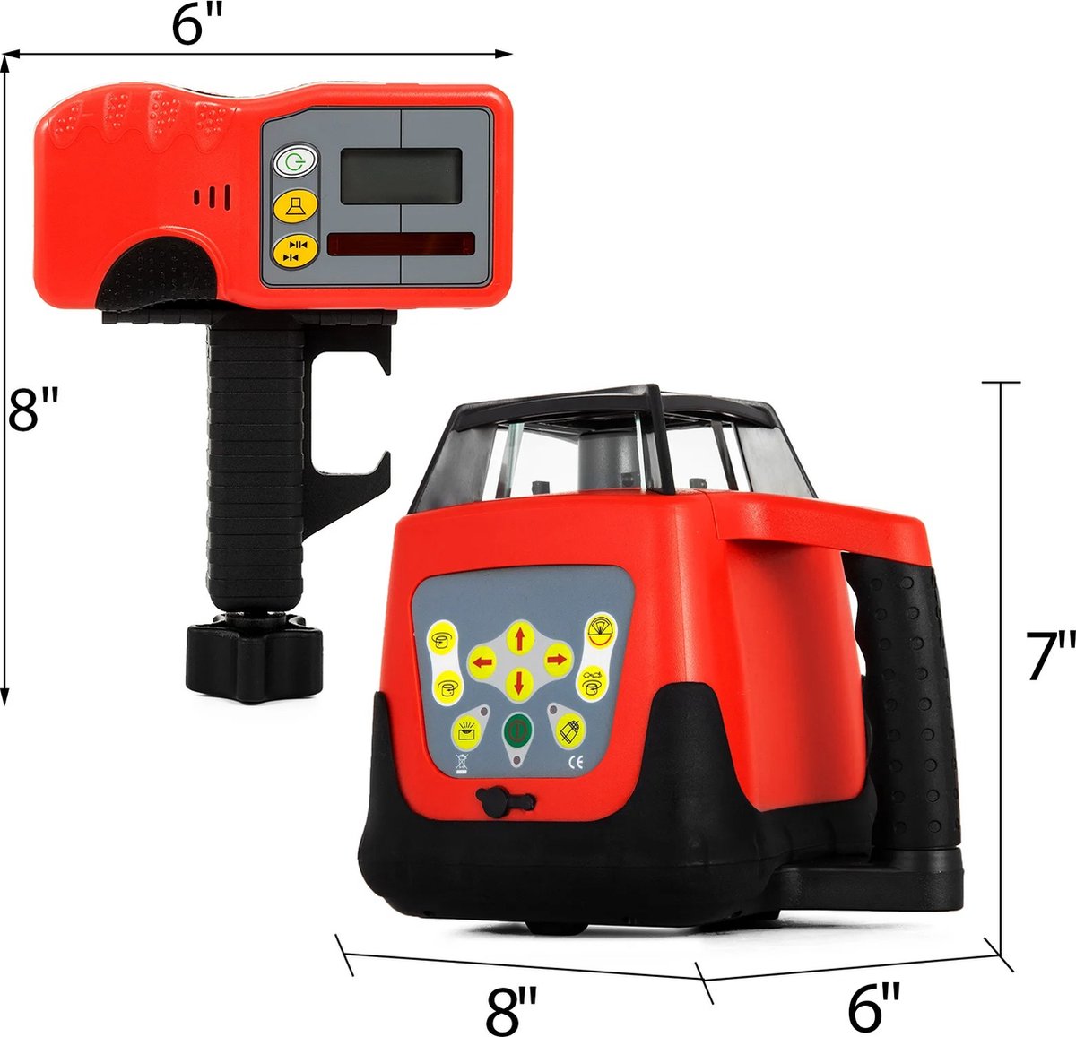 Laser - Afstandmeter - Bouwlaser - Lijnlaser - Rotatielaser - Zelfnivellerende Laser - 360° Rotatiescannen - 500 M - Groene Laser - Incl. Statief - Roodmodel