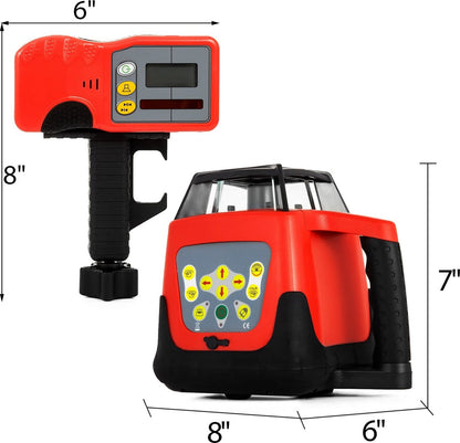 Laser - Afstandmeter - Bouwlaser - Lijnlaser - Rotatielaser - Zelfnivellerende Laser - 360° Rotatiescannen - 500 M - Groene Laser - Incl. Statief - Roodmodel