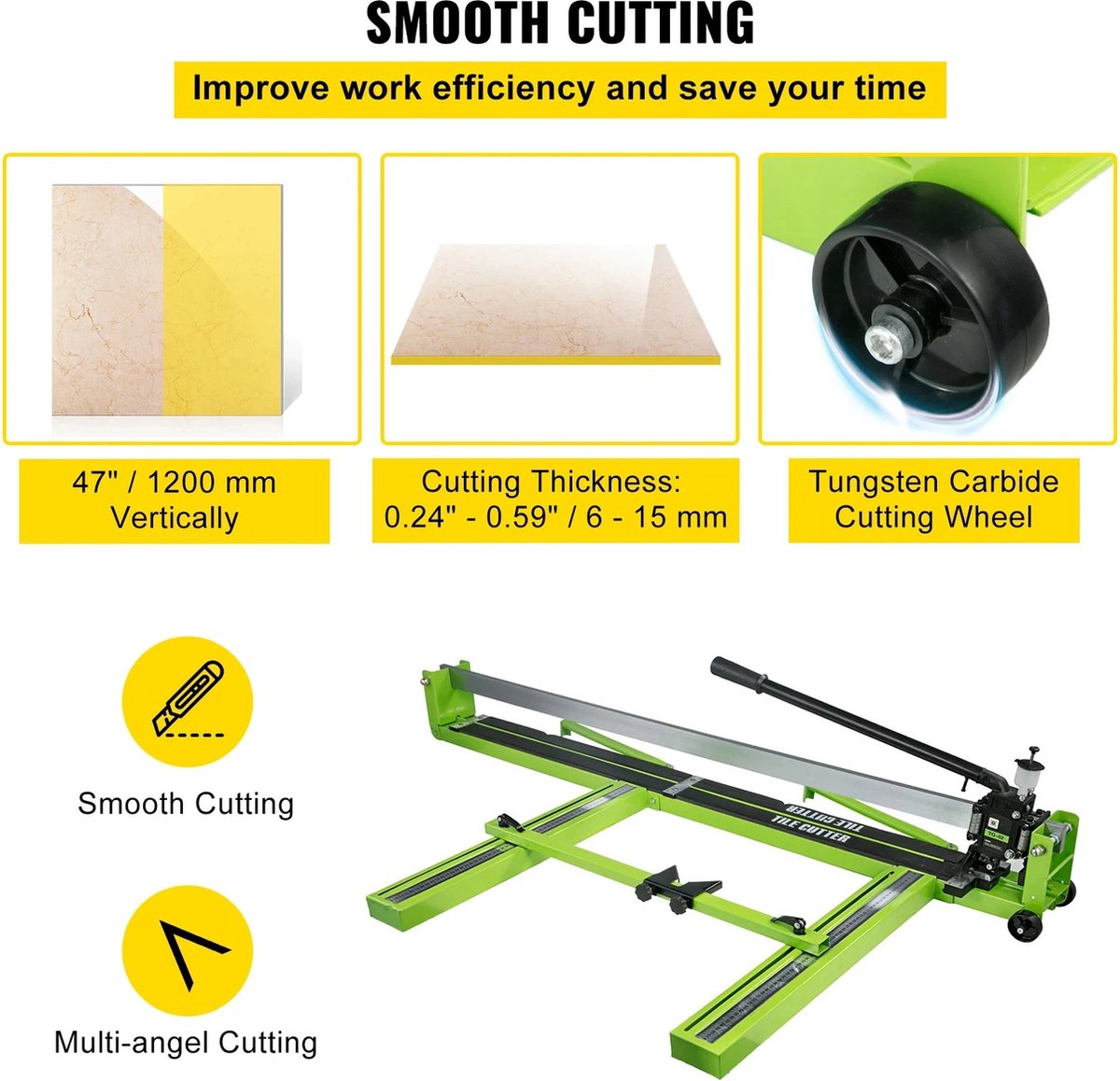 Tegelsnijder - Infrarood Laser - Handmatige Tegelsnijder - 800mm Breedte - 15mm Dikte