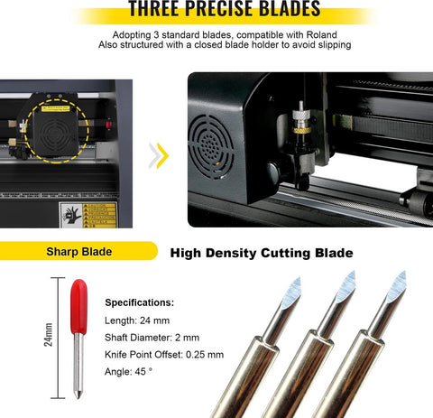 Vinyl Cutter - Cutting Plotter - Cutting Machine - Plotter Machine - 800mm per second - 14 Inch - Black