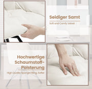 Eetkamerstoel - Set van 2 stoelen - Fluweel eetkamer stoel - Eettafel stoel - Fauteuil - Draaibaar - Velvet - Metalen poot - Wit/Cream