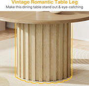 Eettafel Rond - Natuurlijk Hout 120cm Ronde Tafel - Boerderijkeukentafel - met Metalen Onderstel - Moderne Kleine Eettafel - van Massief Hout - voor Eetkamer - Keuken - Woonkamer