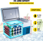 Car Fridge Compressor - 22L - Car Fridge Mini - 546x294x305cm - Mini Koelkast - APP of handmatige bediening, voor thuis, auto's, boten