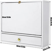 Opvouwbaar Laptopbureau - Bureau-opbergrek - Opbergdoos - Laptopbureau - Laptopstandaard - 60 x 50 x 15 cm - Wit