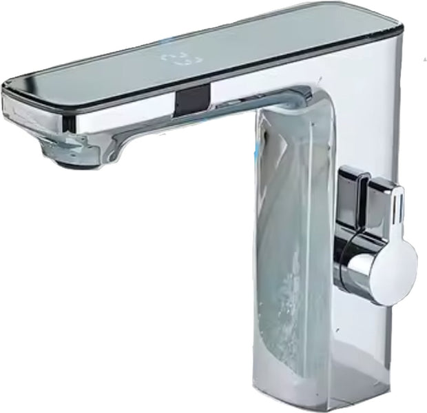 Washbasin Tap - Sensor control - Chrome - Digital LCD display - Cold and Hot Water - Mixer tap