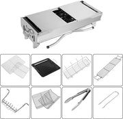 Grill Barbecue – Houtskool BBQ – Barbecues – Zijtafels – Draagbare Camping BBQ – Grill voor Buiten – RVS – 122 x 30 x 75 cm