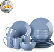 Luxe Serviesset – 16 delig – 4 persoons – Porselein - Bordenset – Dinner platen – Dessertborden - Kommen -Mokken - Paars