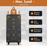Luxe Visagiekoffer - Make up Koffer - Make-up Trolley - Kappers Koffer - Beautycase - Cosmetica Koffer - Met Wielen - Zwart