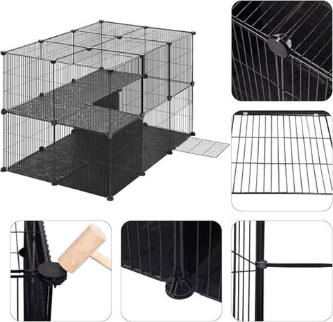 Kattenkooi - Kattenren - Kattenbench - Kattenkooi voor Binnen en Buiten - Kattenkooi Binnen - Kattenverblijf Buiten - Kat Kooi - Kattenhuis - Kattenvoliere - Bench Kat