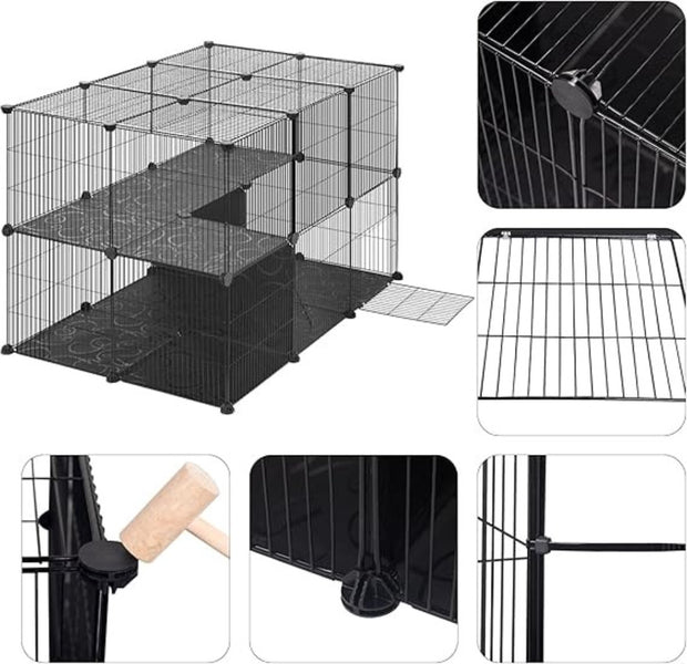 Kattenkooi - Kattenren - Kattenbench - Kattenkooi voor Binnen en Buiten - Kattenkooi Binnen - Kattenverblijf Buiten - Kat Kooi - Kattenhuis - Kattenvoliere - Bench Kat