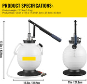 Versnellingsbak Oliewisselaar - 7,5L - Remvloeistofwisselaar van Koper en Plastic - met 15 Meest Voorkomende Adapters - 31,24 x27,94 x43,94 cm