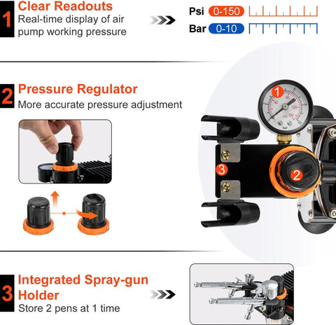 Airbrush - Compressor - Airbrush Set Met Compressor - Airbrush Pistool - Compressor - Airbrush verf - Beginners & Professionals