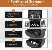 Luxe Visagiekoffer - Make up Koffer - Make-up Trolley - Kappers Koffer - Beautycase - Cosmetica Koffer - Met Wielen - Zwart