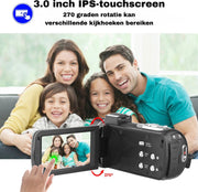 4K Ultra HD - Handycam Camcorder - 2 in 1 Set Met Externe Microfoon - 42 megapixels HD-digitale camera 18X digitale zoom 3,0 inch scherm met flits - Inclusief 2 Batterijen En Afstandsbediening