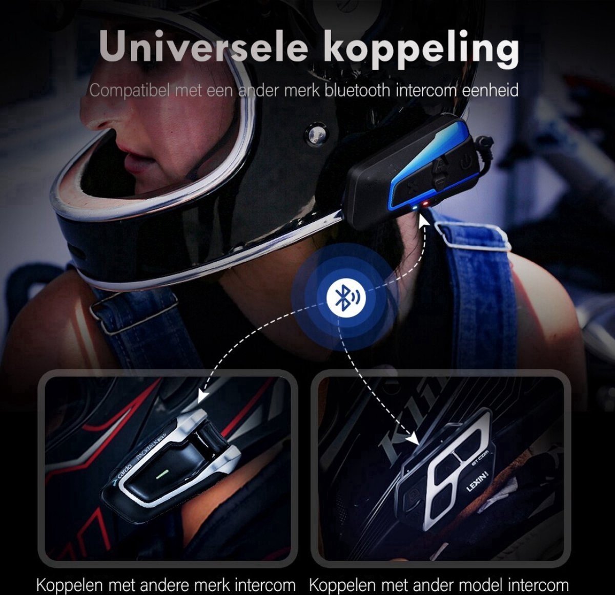 Intercom Motor Helm - Motorhelm Headset Bluetooth - Communicatiesysteem - 2 Stuks