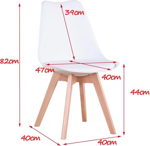 Set of 6 Dining Chairs - Upholstered Chairs with Beech Legs - Stylish Office Chairs for Dining Room, Bedroom, Balcony or Restaurant - Yellow