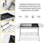 Bbq Houtskool – Houtskoolbarbecues - Opvouwbaar - RVS - 73 x 33 x 72 cm - Inclusief BBQ-gereedschap - Draagbaar