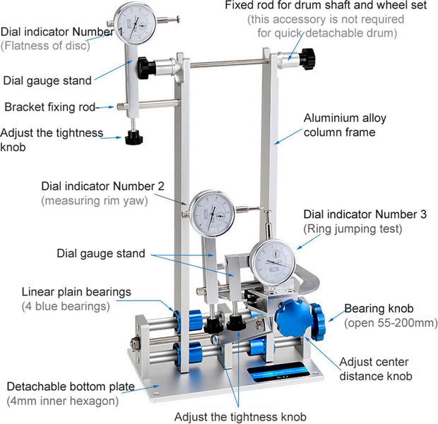 Trauning Stand - Racefiets Wiel - Reparatie Tool - Wiel Reparatie - Blauw - Velgen Correctie - Kalibratie Stand