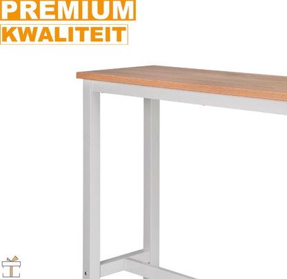 Deluxe bar table - Rectangular - Indoor bar table - Metal - White/brown - 140x40x100cm
