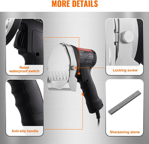 Meat Slicer - Electric Shawarma Knife - Flat Blade - Stainless Steel