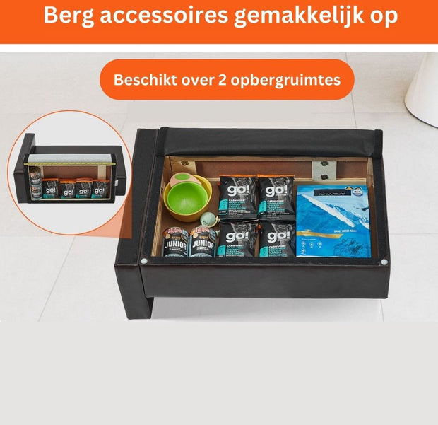 Hondenbank - Leer - Opbergruimte - Wasbaar - Middelgrote honden - Hondensofa - Hondenzetel - 71x50, 5x33,5 cm