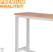 Bartafel deluxe - Rechthoekig - Bartafel voor Binnen - Metaal - Wit/bruin - 140x40x100cm