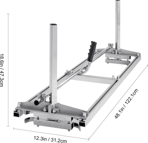 Kettingzaag houder Pro8 – Premium ontwerp – Plankenzaag – Boomstam zaag – 35-120 cm – Duurzaam staal/aluminium – Lichtgewicht – Verstelbaar
