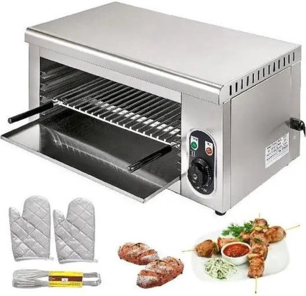 Elektrische Roestvrij Staal Oven - Grill en Pizza Oven - Voor Kip en Keuken - 2kW - Afmetingen 60.9 x 30.4 x 26.6 cm