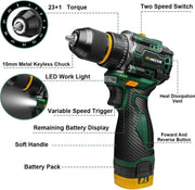 Boormachine - Mini Boormachine - Schroefmachine - Elektrische Boormachine - Elektrische Schroefmachine - 2x Accu - Met Koffer - Met Accessoires