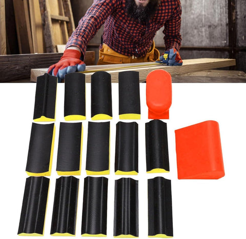 Profielslijpblok Dubbelzijdige contour- en Hoekschuurgrepen - Concaaf Convex Profielschuurgreep Pads Profielgrepen voor Handschuren