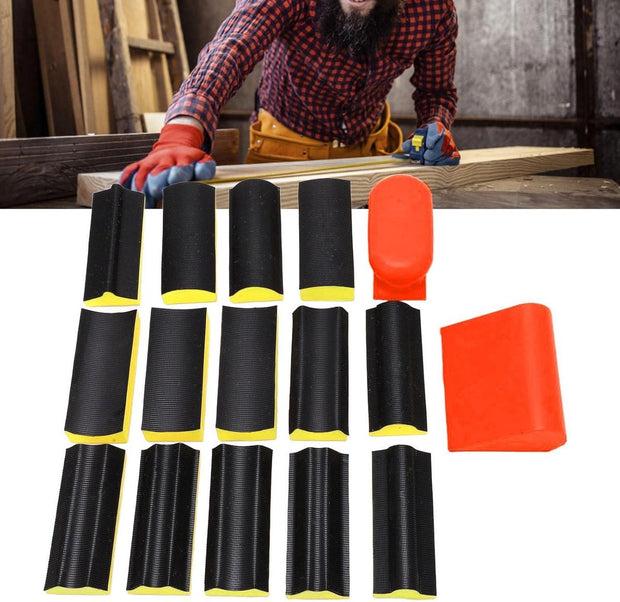 Profielslijpblok Dubbelzijdige contour- en Hoekschuurgrepen - Concaaf Convex Profielschuurgreep Pads Profielgrepen voor Handschuren