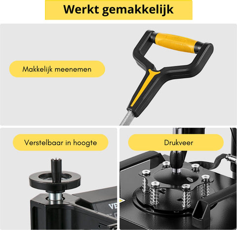 Transferpers - 2 in 1 - Drukmachine - Hittepers - Drukpers - Heat Press Machine - Sublimatie Printer - 25x30CM - Clamshell Sublimatie - Transfer Printer met Teflon Coating Powerpress DIY T-shirt Cap - Zwart