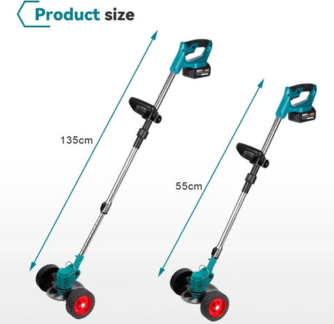 Professionele Accu Grasmaaier - 3-in-1 Trimmen Maaien Zagen - Gratis Accu 18V  - Draadloos - Telescopische Steel - Zaag- en Maaiblad