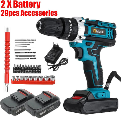 Boormachine - Accu Boormachine - Schroefmachine - Elektrische Boormachine - Elektrische Schroefmachine - Met Accessoires - 2x Accu - 18V - 1500Mah