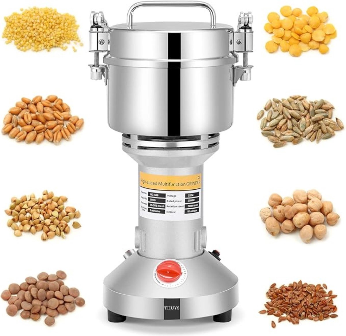 Professionele Notenmaler – Notenpers – Kruiden Malen – Poedermachine – Voor Horeca & Thuis – 500 Gram – 2500W