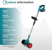 Professionele Accu Grasmaaier - 3-in-1 Trimmen Maaien Zagen - Gratis Accu 18V  - Draadloos - Telescopische Steel - Zaag- en Maaiblad